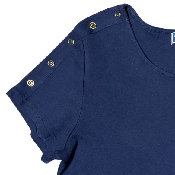 Karen Scott Sport Women's Loose Fit Dress Size PXL Navy Blue/Gold - Picture 4 of 6